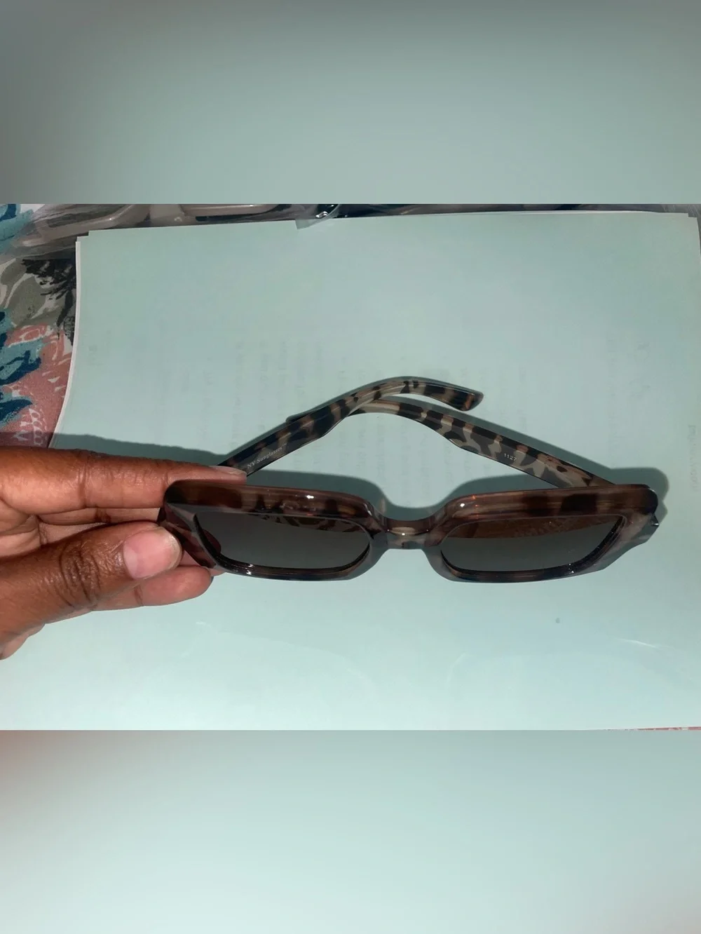 Tortoiseshell Square Frame Sunglasses - Brown Lenses